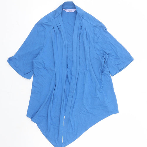 EWM Womens Blue Viscose Kimono T-Shirt Size 14 V-Neck - Waterfall Design