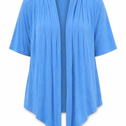 EWM Womens Blue Viscose Kimono T-Shirt Size 14 V-Neck - Waterfall Design