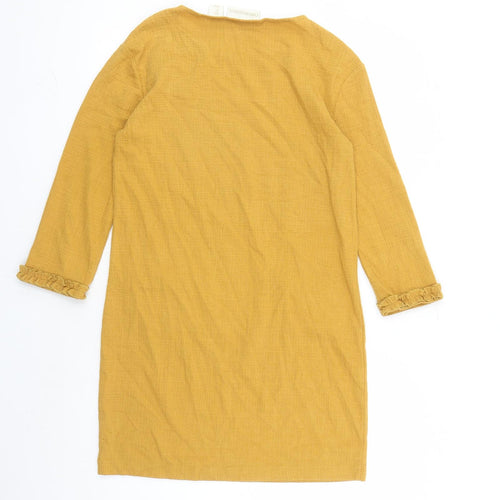 Cynthia Rowley Womens Yellow Cotton A-Line Size S Round Neck Pullover