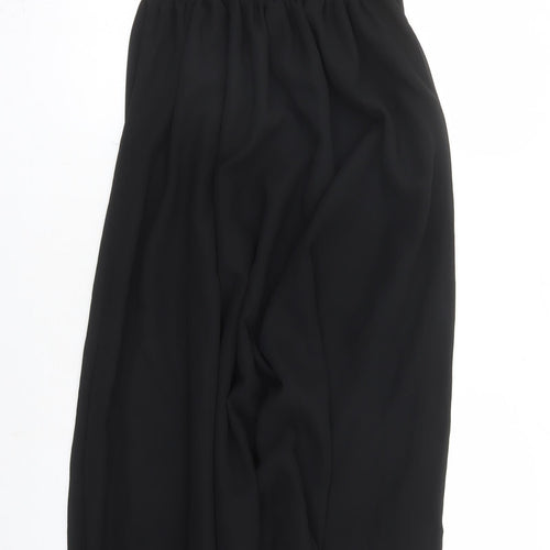 Ameila Womens Black Polyester Maxi Size 14 Halter Tie - Rhinestone Detail