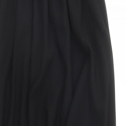 Ameila Womens Black Polyester Maxi Size 14 Halter Tie - Rhinestone Detail