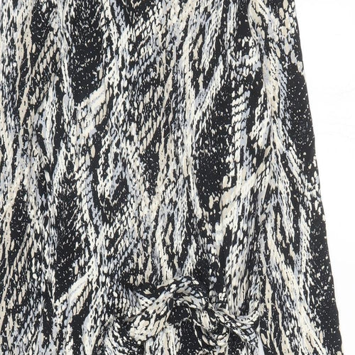 Wallis Womens Multicoloured Geometric Viscose A-Line Size 12 Round Neck Pullover