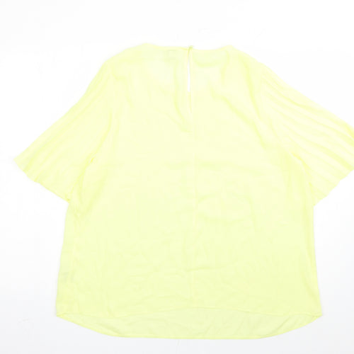 River Island Womens Yellow Polyester Basic Blouse Size 18 Round Neck