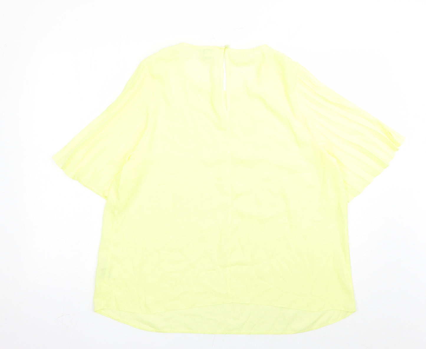 River Island Womens Yellow Polyester Basic Blouse Size 18 Round Neck