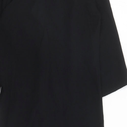 Marks and Spencer Womens Black Polyester A-Line Size 12 V-Neck Pullover