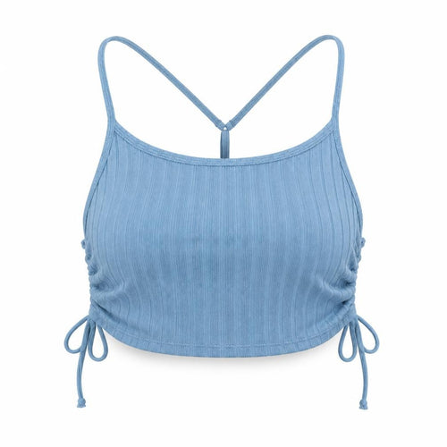 Gilly Hicks Womens Blue Cotton Cropped Tank Size M Round Neck - Built In Support