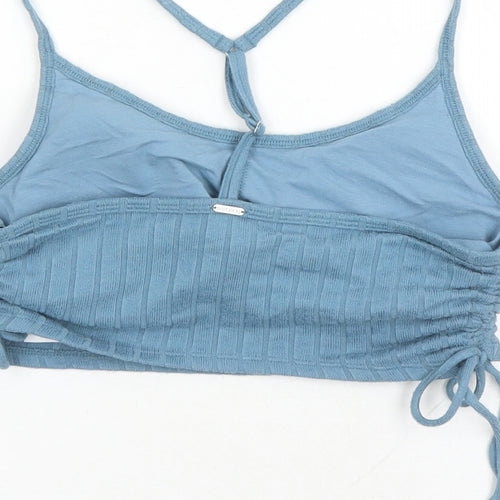 Gilly Hicks Womens Blue Cotton Cropped Tank Size M Round Neck - Built In Support