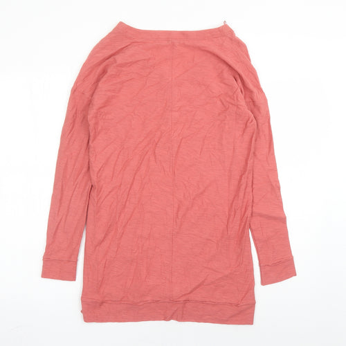 NEXT Womens Brown Cotton Basic T-Shirt Size 6 V-Neck