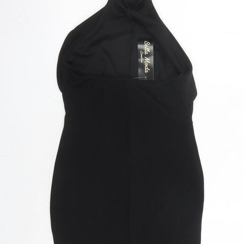 Bella London Womens Black Polyester Bodycon Size 10 Halter Pullover