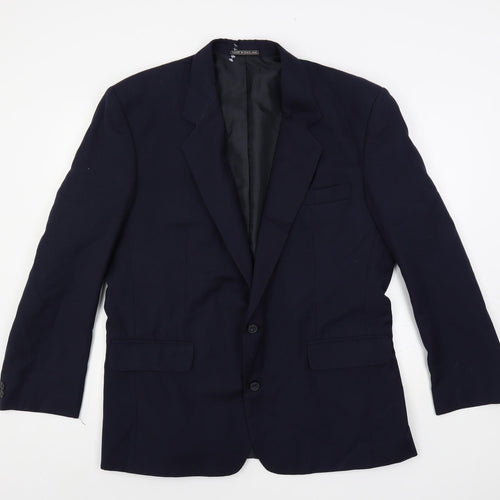 Made In England Mens Blue Polyester Jacket Suit Jacket Size 42 Regular