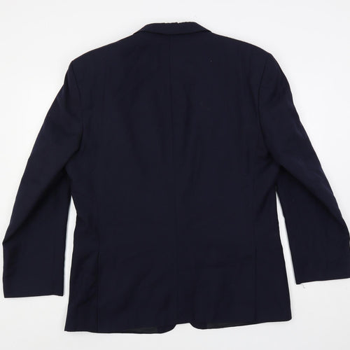 Made In England Mens Blue Polyester Jacket Suit Jacket Size 42 Regular