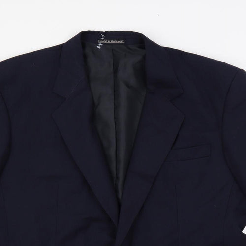 Made In England Mens Blue Polyester Jacket Suit Jacket Size 42 Regular
