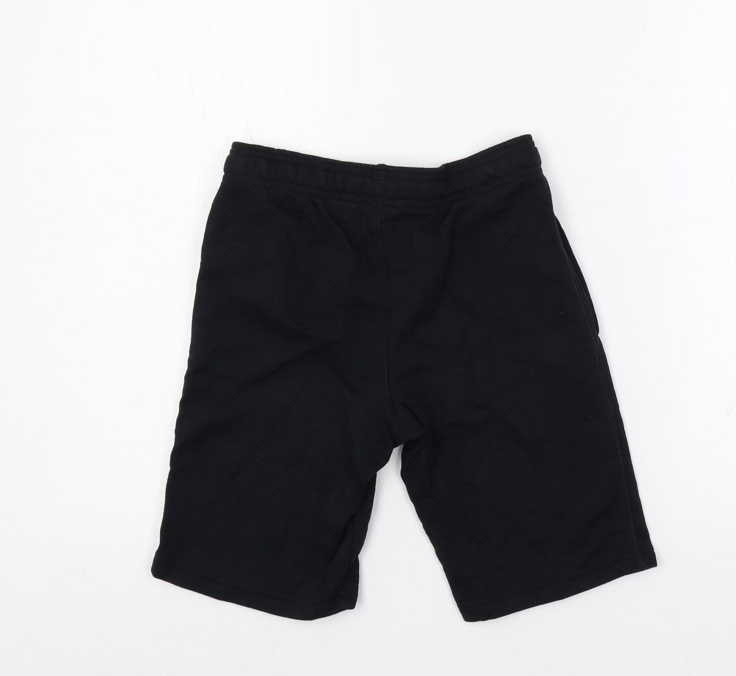 Marks and Spencer Boys Black Cotton Sweat Shorts Size 10-11 Years Regular Drawstring