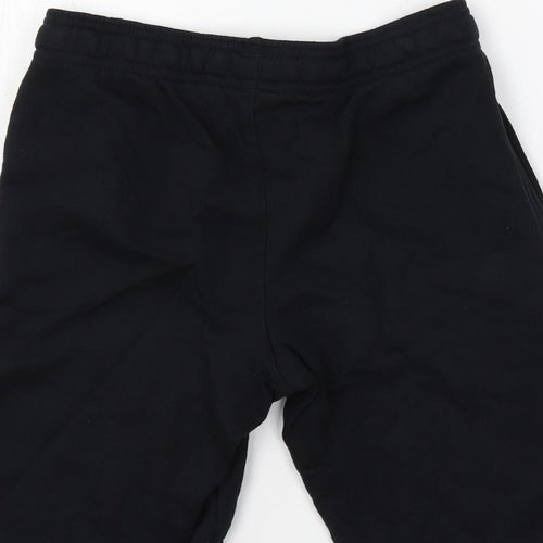 Marks and Spencer Boys Black Cotton Sweat Shorts Size 10-11 Years Regular Drawstring