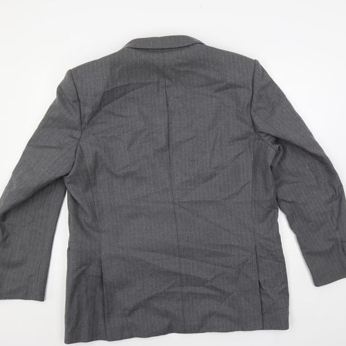 Dunn & Co Mens Grey Striped Wool Jacket Suit Jacket Size 46 Regular
