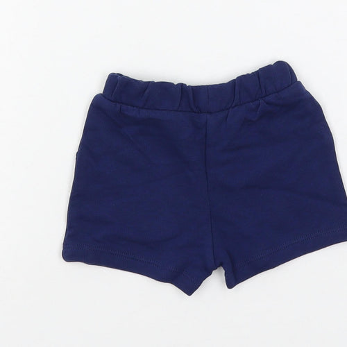 Marks and Spencer Baby Blue Cotton Cropped Trousers Size 0-3 Months Drawstring