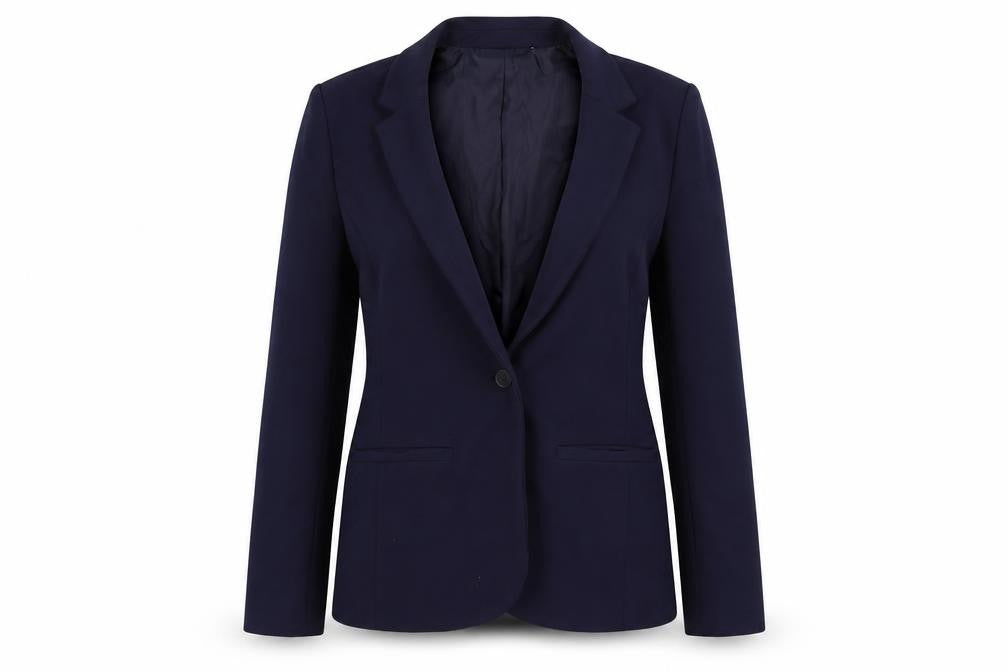 Front view of Gap women’s blue jacket blazer, size UK 6, button