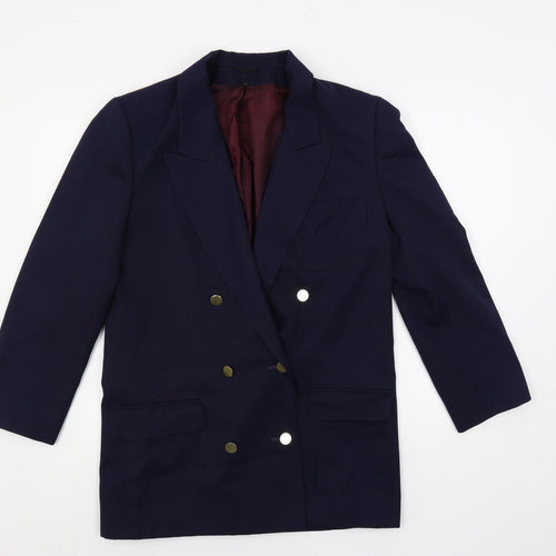 Admyra Womens Blue Jacket Blazer Size 10 Button