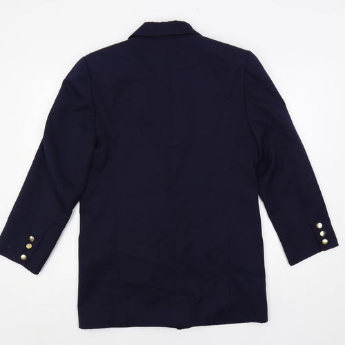 Admyra Womens Blue Jacket Blazer Size 10 Button