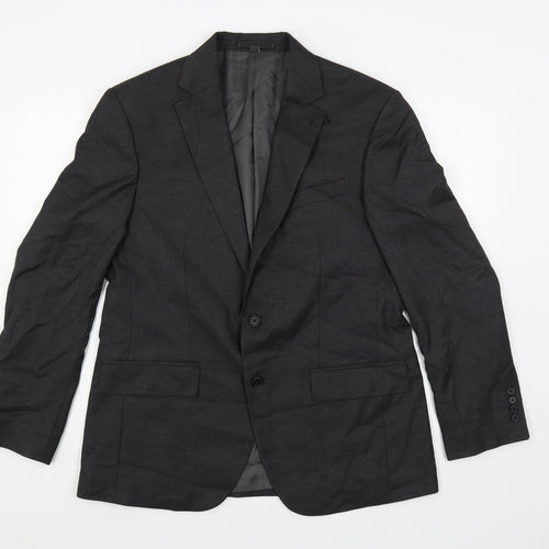 Marks and Spencer Mens Grey Polyester Jacket Suit Jacket Size 40 Regular