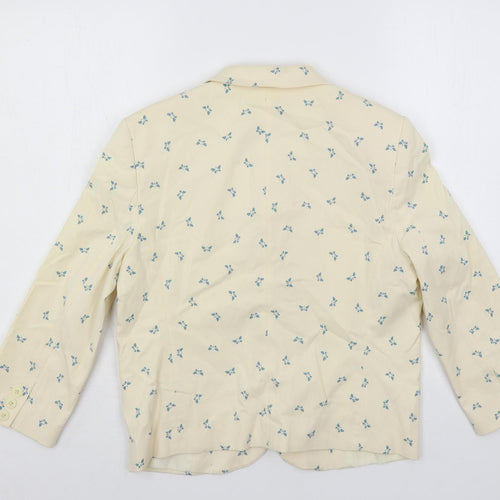 Topshop Womens Ivory Geometric Jacket Blazer Size 12 Button