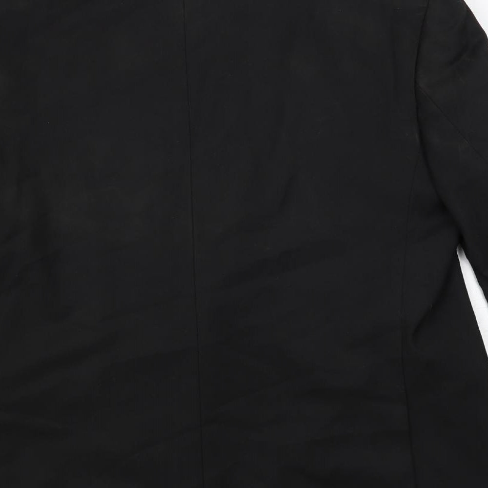 Marks and Spencer Mens Black Polyester Jacket Suit Jacket Size 44 Regular