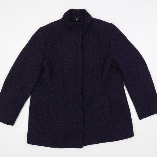 Classic Womens Purple Overcoat Coat Size 18 Button