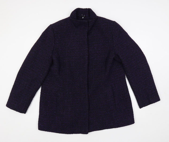 Classic Womens Purple Overcoat Coat Size 18 Button