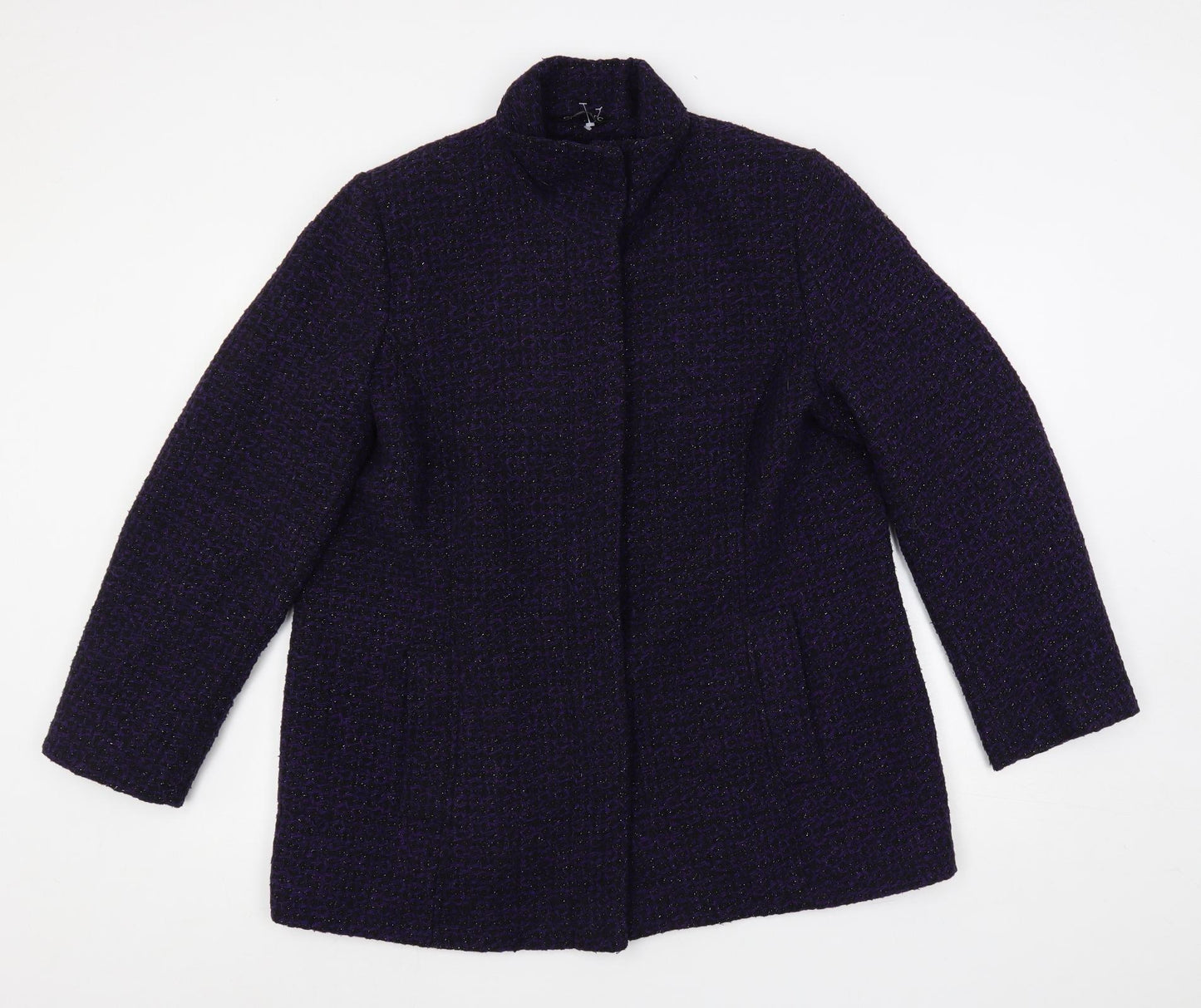 Classic Womens Purple Overcoat Coat Size 18 Button
