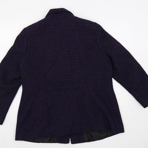 Classic Womens Purple Overcoat Coat Size 18 Button