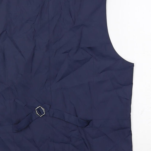 Marks and Spencer Mens Blue Polyester Jacket Suit Waistcoat Size 40 Regular