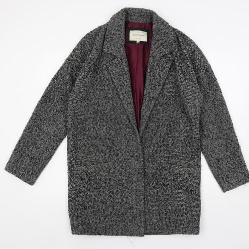 River Island Womens Grey Overcoat Coat Size 8 Button
