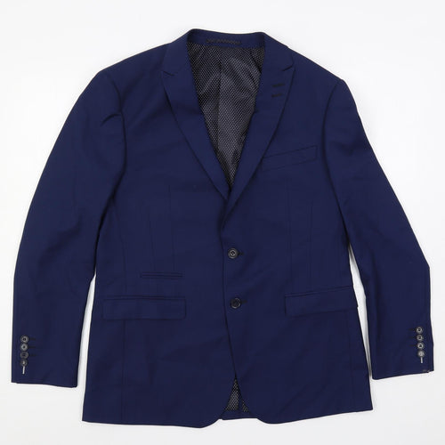 Skopes Mens Blue Polyester Jacket Suit Jacket Size 38 Regular
