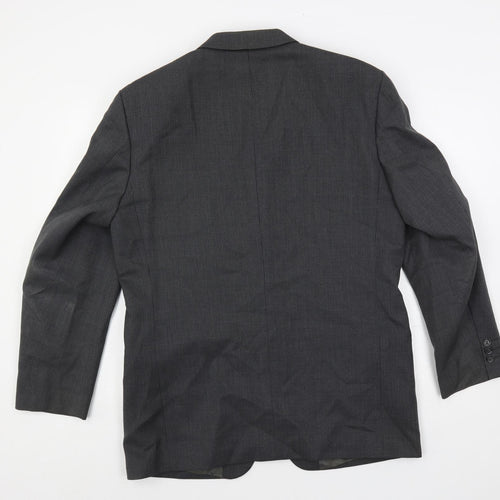 REMUS Mens Grey Striped Polyester Jacket Suit Jacket Size 40 Regular