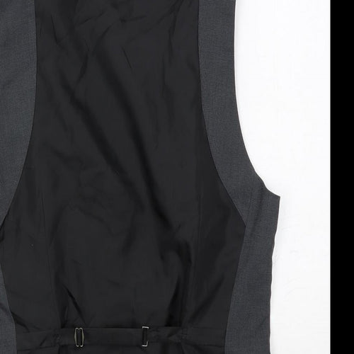 Icona Mens Grey Polyester Jacket Suit Waistcoat Size 38 Regular
