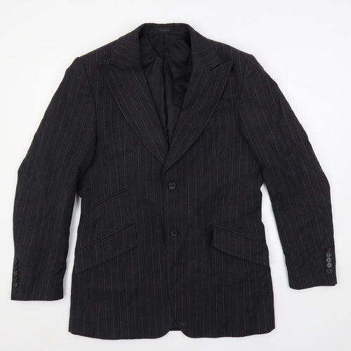 Lindbergh Mens Black Striped Polyester Jacket Suit Jacket Size 40 Regular