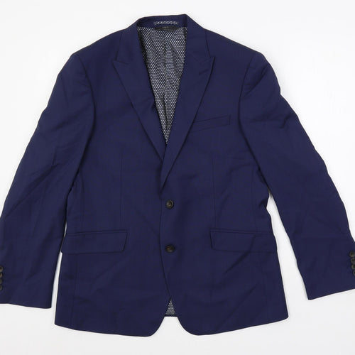 Marks and Spencer Mens Blue Polyester Jacket Suit Jacket Size 40 Regular