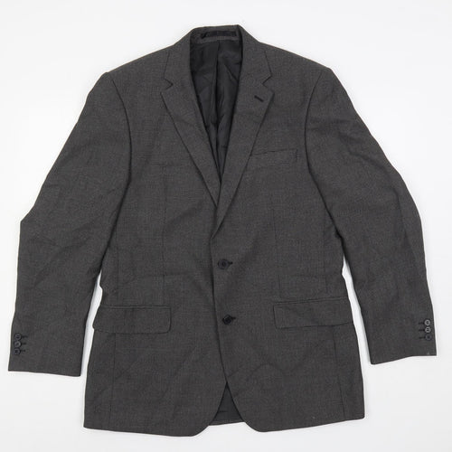 Karl Jackson Mens Grey Polyester Jacket Suit Jacket Size 40 Regular
