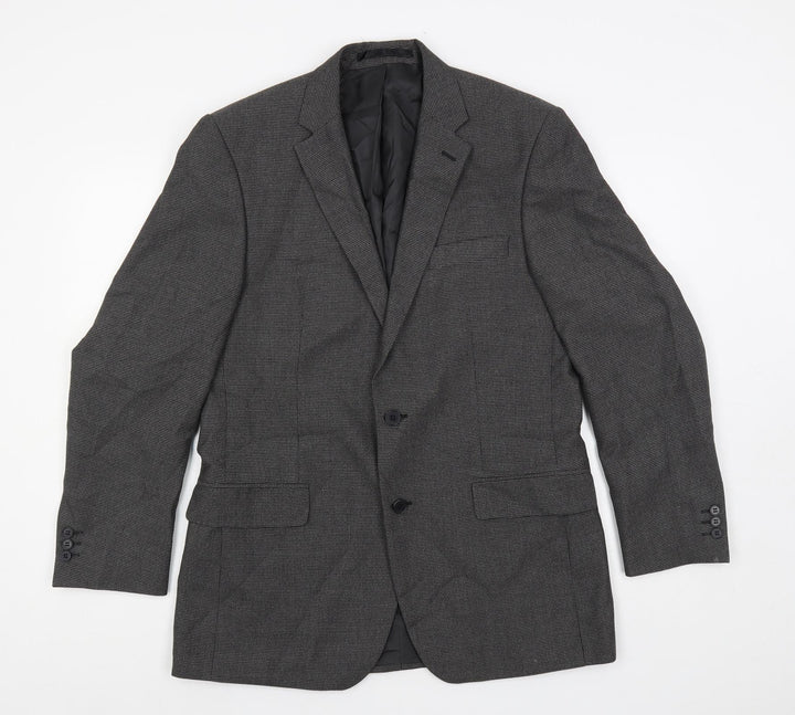 Karl Jackson Mens Grey Polyester Jacket Suit Jacket Size 40 Regular