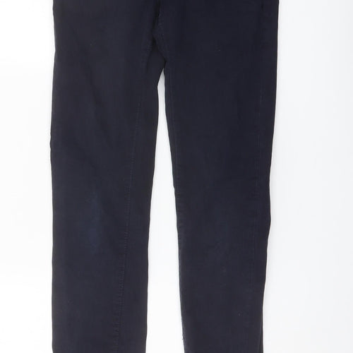 H&M Womens Blue Cotton Straight Jeans Size 8 L29 in Regular Button