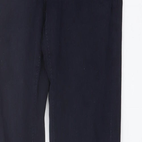 H&M Womens Blue Cotton Straight Jeans Size 8 L29 in Regular Button