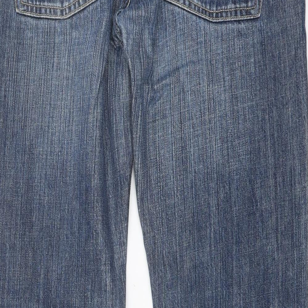 Topman Mens Blue Cotton Straight Jeans Size 34 in L30 in Slim Button