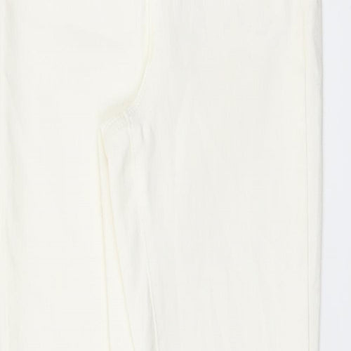 Denim & Co. Womens Ivory Cotton Skinny Jeans Size 8 L25 in Regular Button