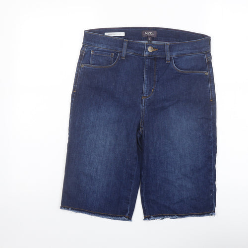 NYDJ Womens Blue Cotton Bermuda Shorts Size 6 L12 in Regular Button