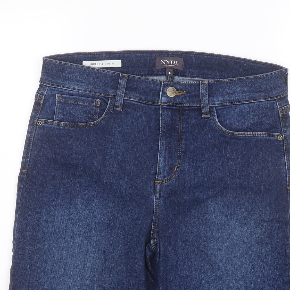 NYDJ Womens Blue Cotton Bermuda Shorts Size 6 L12 in Regular Button