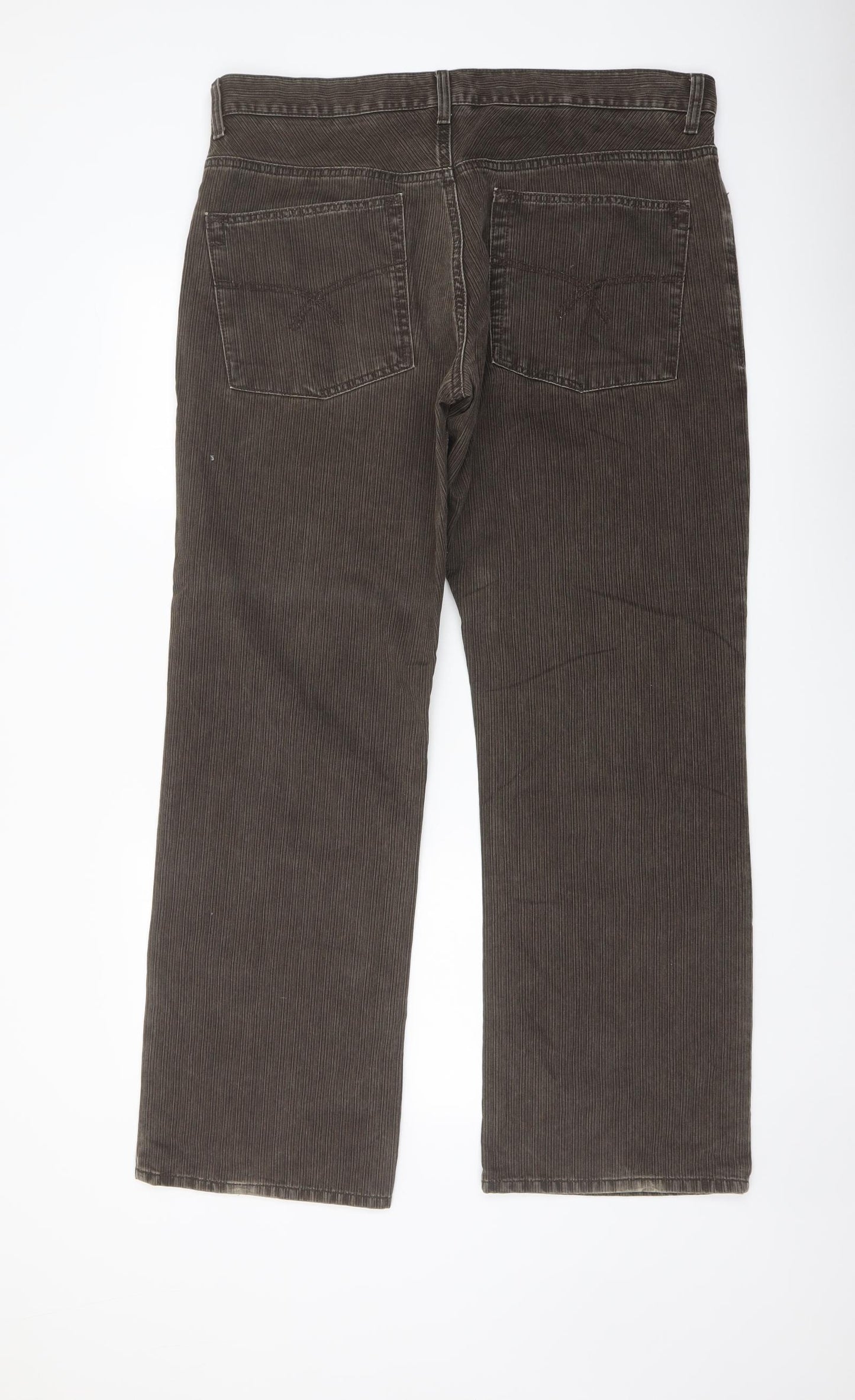 NEXT Mens Brown Cotton Straight Jeans Size 38 in L31 in Regular Button