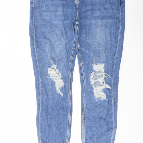 Topshop Womens Blue Cotton Mom Jeans Size 30 in L26 in Regular Button