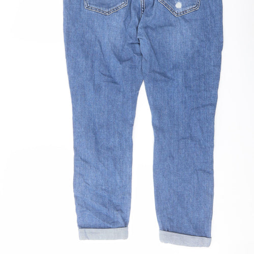 Topshop Womens Blue Cotton Mom Jeans Size 30 in L26 in Regular Button