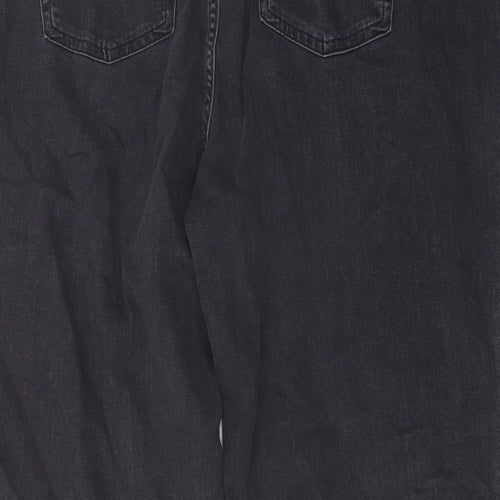 Autograph Womens Grey Cotton Wide-Leg Jeans Size 24 L26 in Regular Button