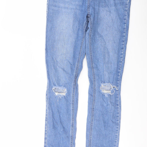 ASOS Mens Blue Cotton Skinny Jeans Size 28 in L34 in Regular Button